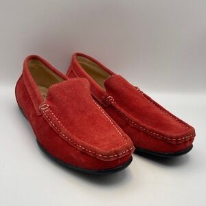 Scandia Woods Red Suede Loafer Driving Moccasin Shoes Men Size‎ 7 Wide EUC